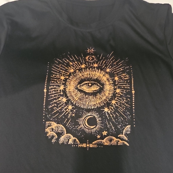 EARTHBOUND Black Tee with Eye and Celestial Print - Picture 2 of 2